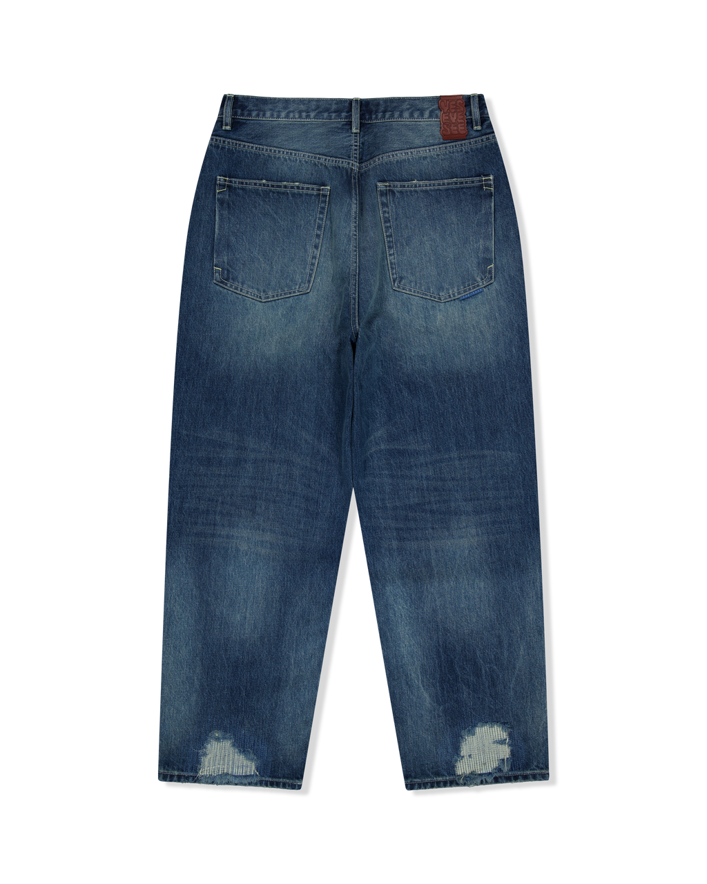 yeseyesee - Distressed 5 Pockets Denim Pants (Medium Indigo) product image 2 | TRAB K-Fashion Australia