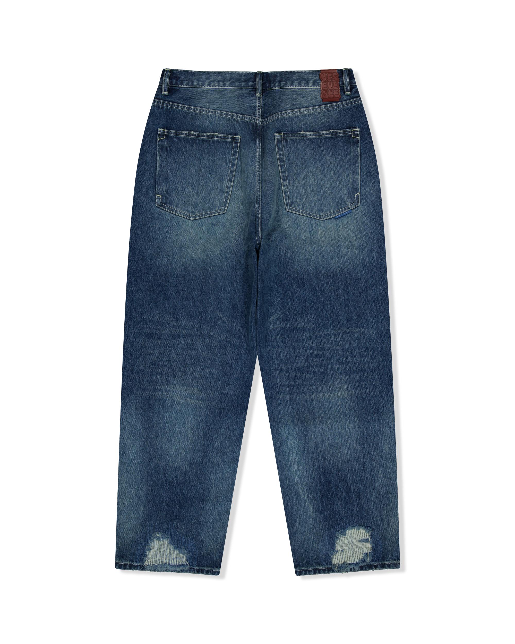 yeseyesee - Distressed 5 Pockets Denim Pants (Medium Indigo) product image 2 | TRAB K-Fashion Australia