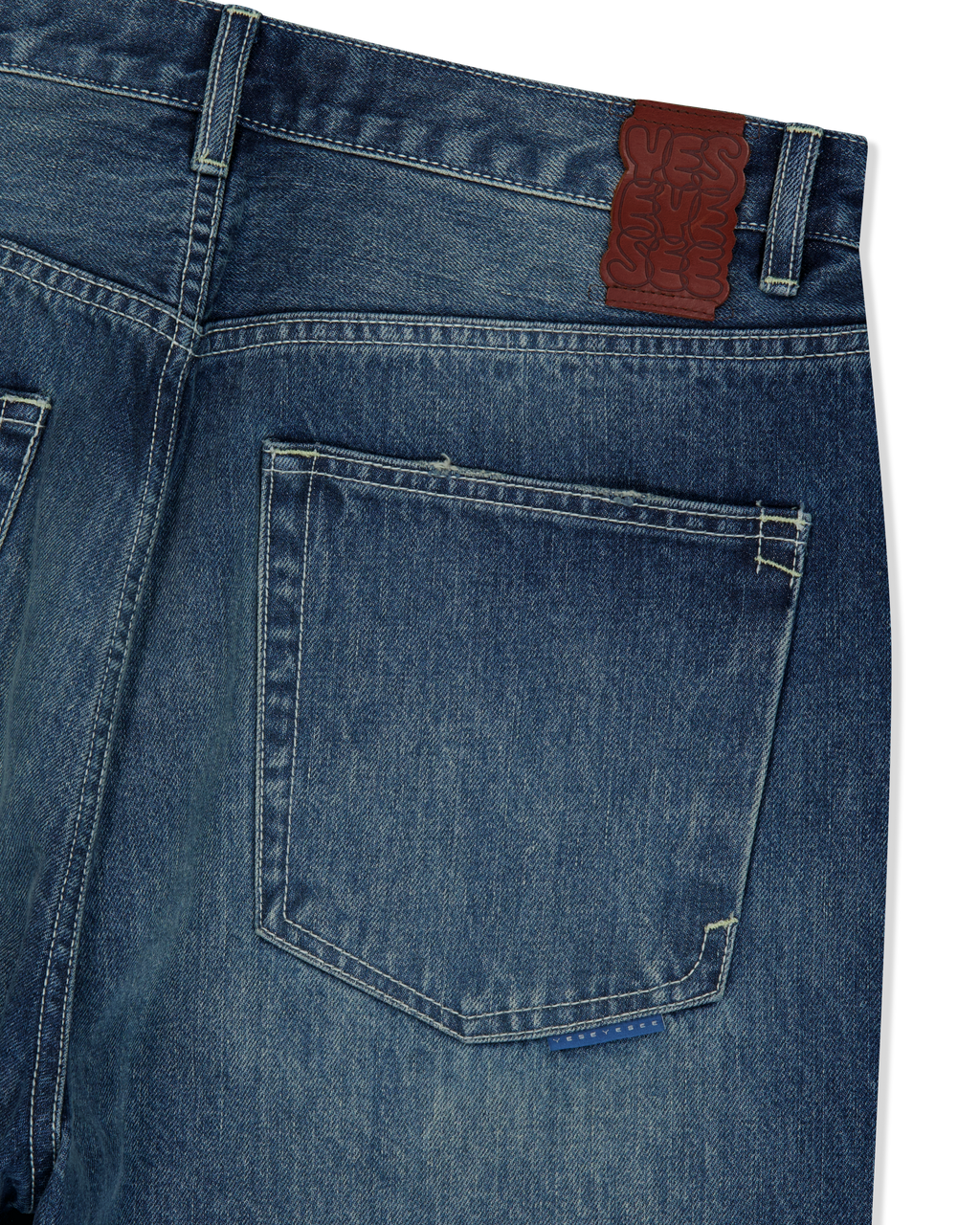 yeseyesee - Distressed 5 Pockets Denim Pants (Medium Indigo) product image 4 | TRAB K-Fashion Australia