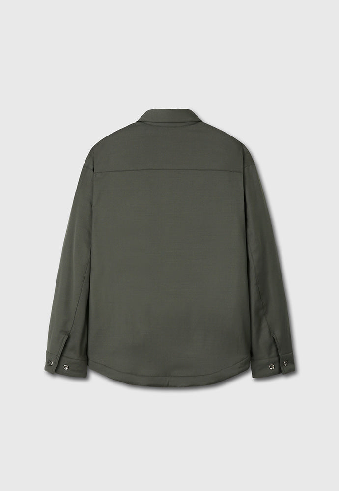 Tonywack - Hard Twist Wool Padded Shirt Jacket (Dark Olive) product image 9 | TRAB K-Fashion Australia