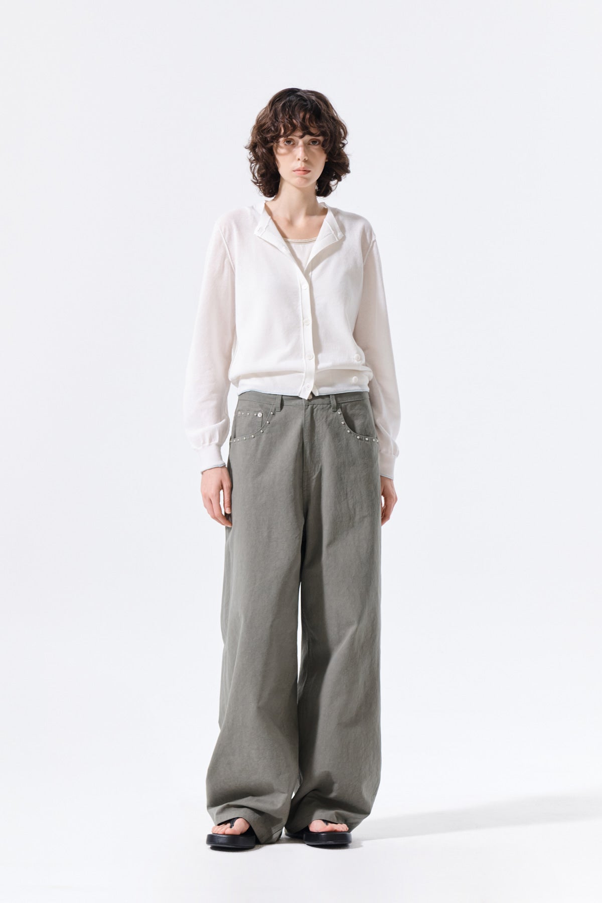 Matin Kim - Back Logo Sheer Cardigan (White) product image 10 | TRAB K-Fashion Australia