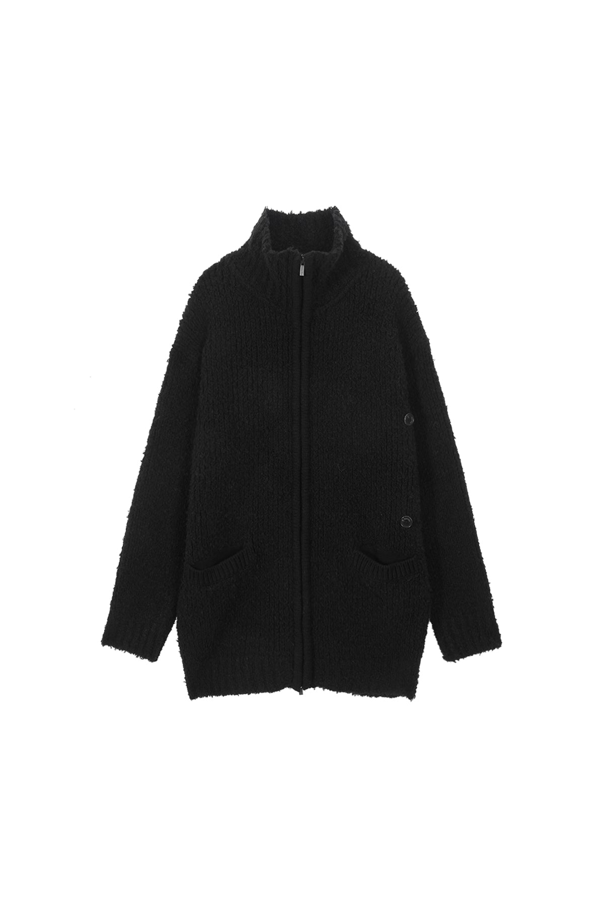 Matin Kim - Cloud Knit Zip Coat (Black) product image 1 | TRAB K-Fashion Australia