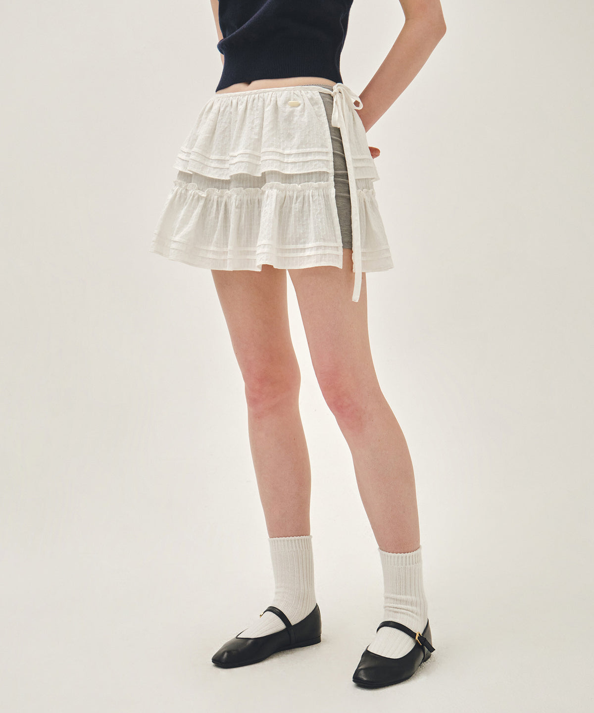 Marithe & Francois Girbaud - Layered Ruffle Skirt (White) product image 1 | TRAB K-Fashion Australia