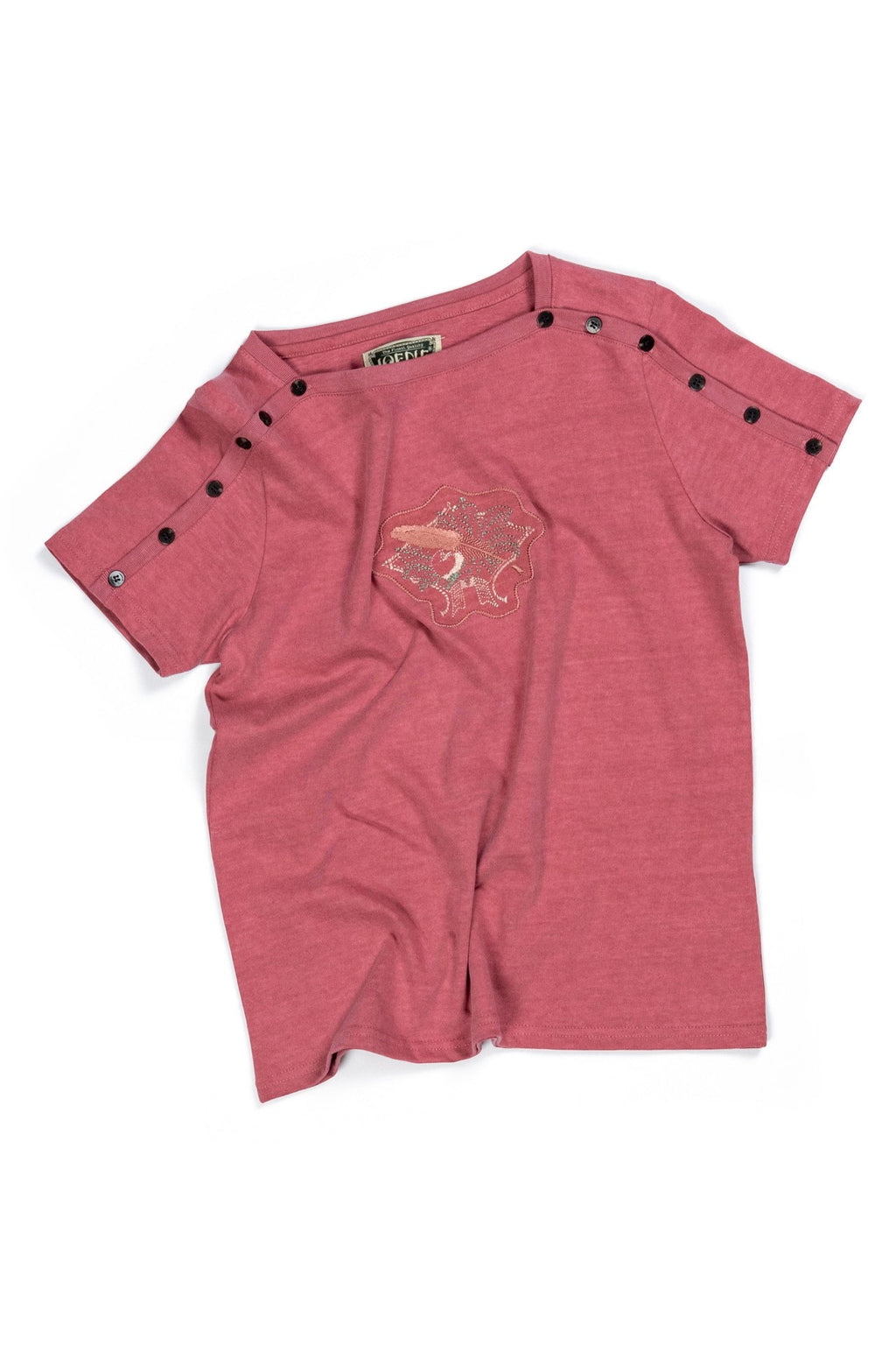 Ioedle - Freefall Fastening Boat Neck T-Shirt (Red) product image 1 | TRAB K-Fashion Australia