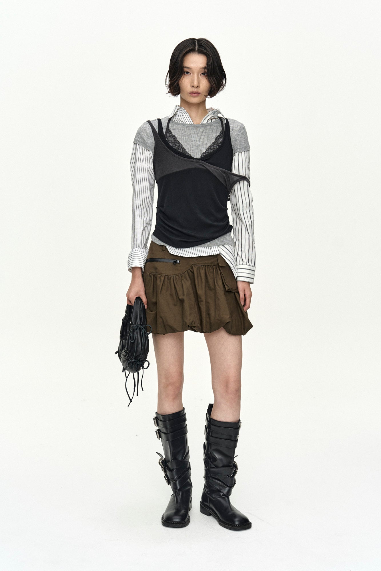 Andersson Bell - Noa Striped Twist-Tuck Shirt (Off-White) product image 7 | TRAB K-Fashion Australia