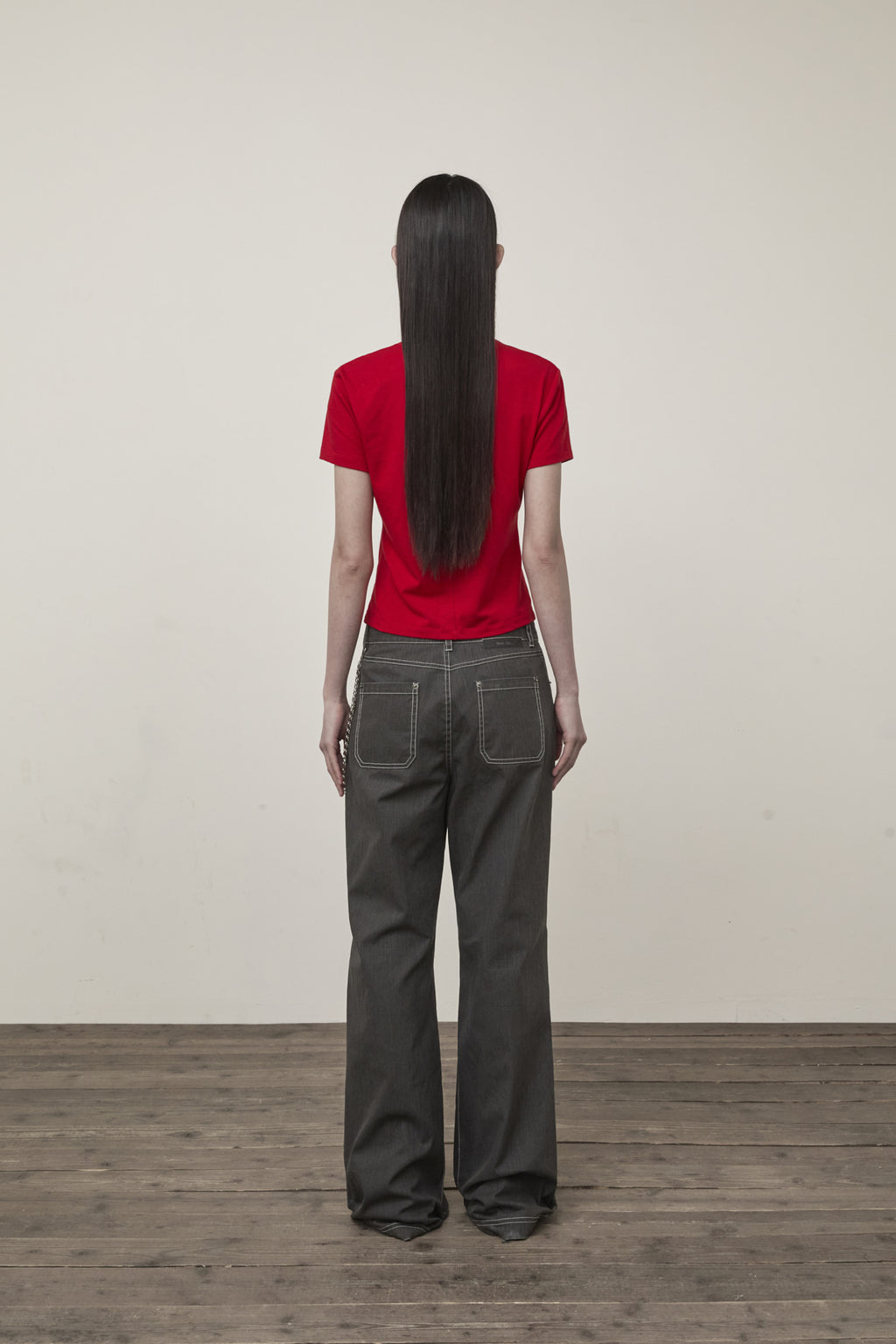 Matin Kim - Mini Label Shirring Top (Red) product image 7 | TRAB K-Fashion Australia