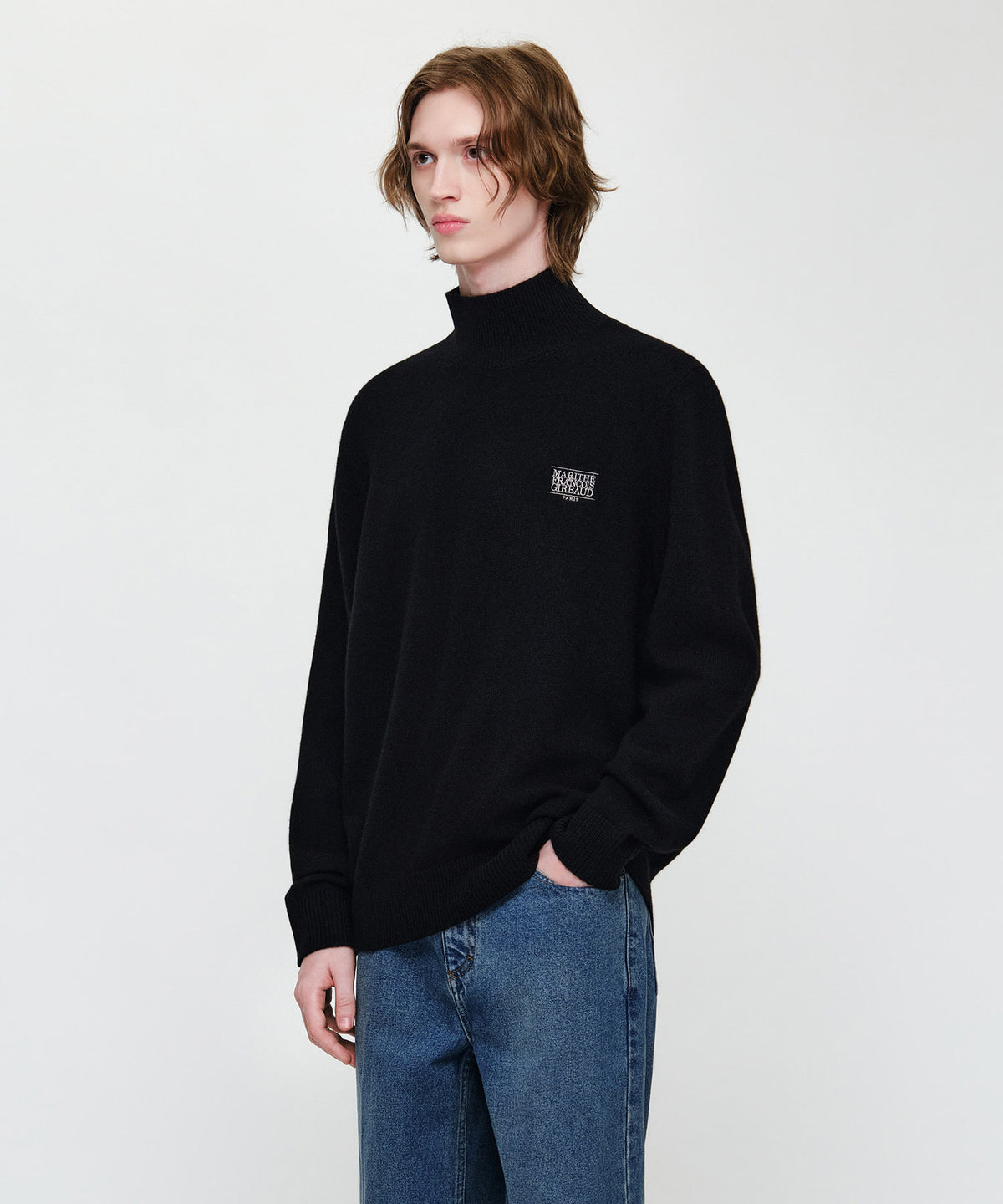 Marithe & Francois Girbaud - Premium Small Classic Logo Wool Turtle Neck Knit (Black) product image 2 | TRAB K-Fashion Australia