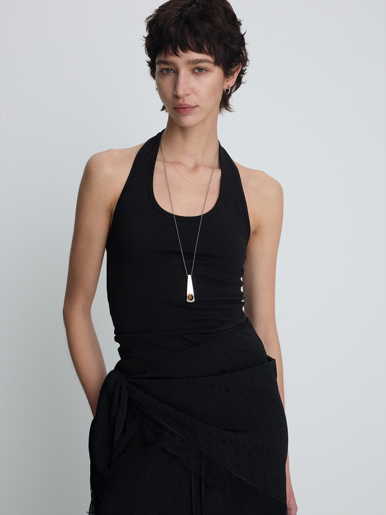 Tonywack - Jacquard Wrap Loose Fit Pants (Black) product image 4 | TRAB K-Fashion Australia
