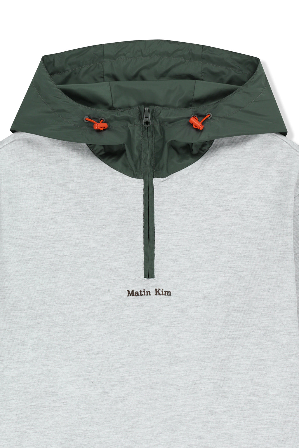 Matin Kim - Color Block Hoody Quarter Zip Up (Light Grey) product image 3 | TRAB K-Fashion Australia
