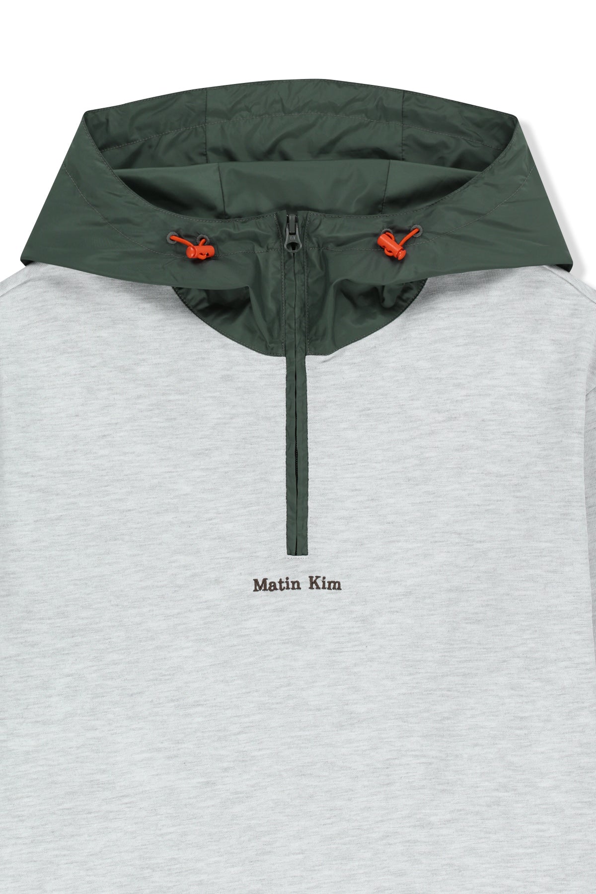 Matin Kim - Color Block Hoody Quarter Zip Up (Light Grey) product image 3 | TRAB K-Fashion Australia
