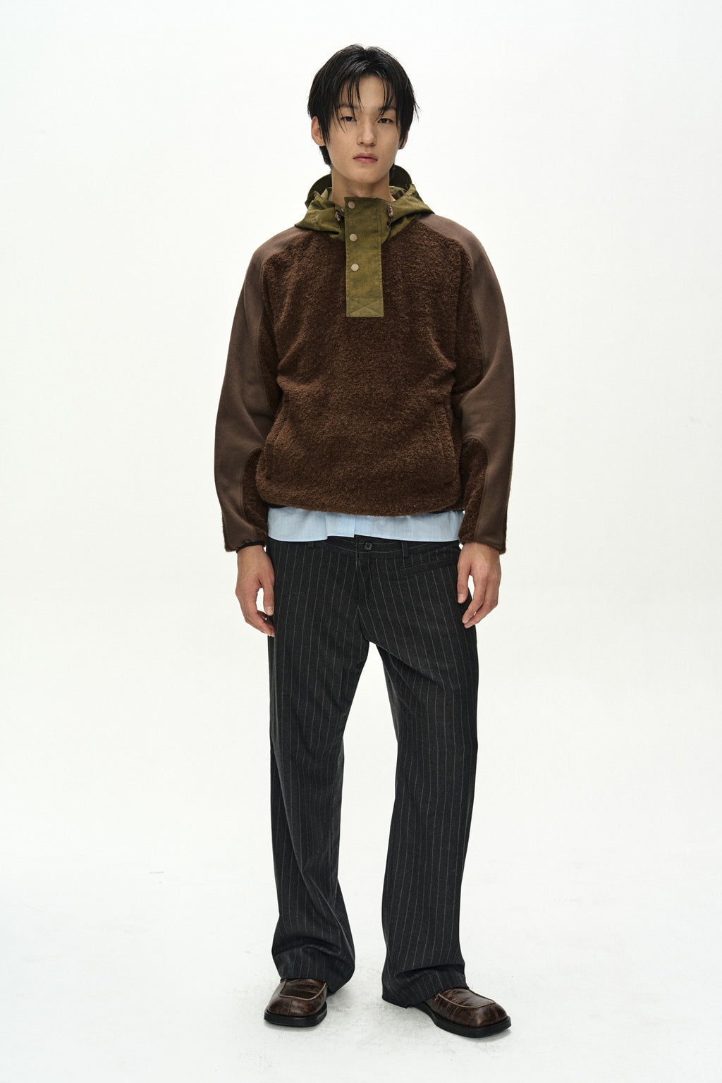 Andersson Bell - Orte Terry Half Zip Up Hoodie (Brown) product image 3 | TRAB K-Fashion Australia