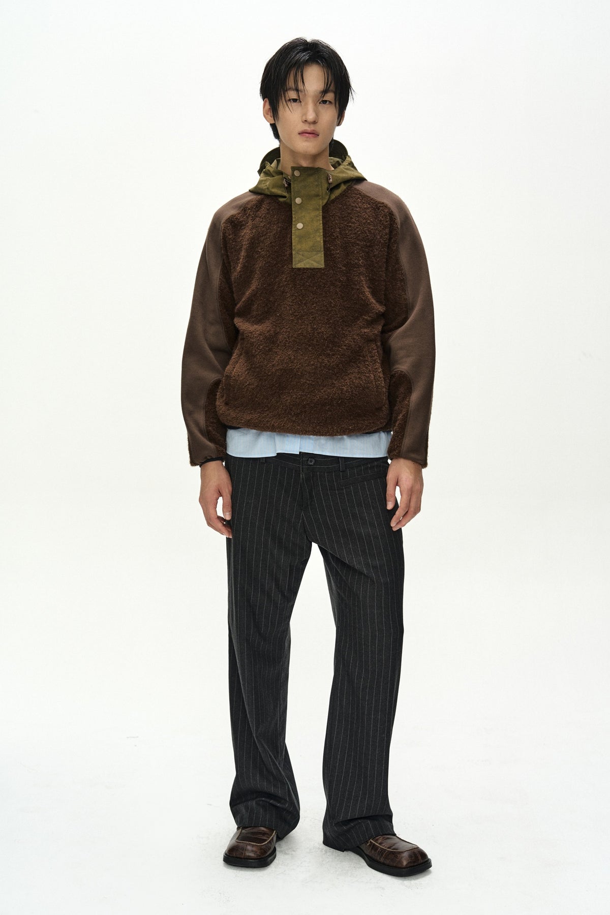Andersson Bell - Orte Terry Half Zip Up Hoodie (Brown) product image 3 | TRAB K-Fashion Australia
