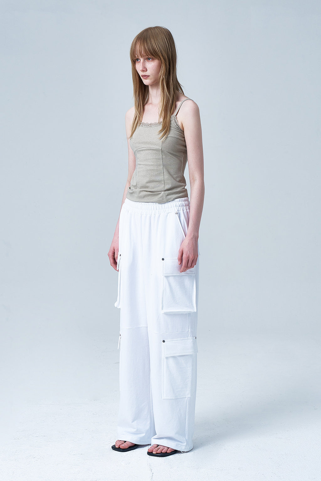 Deinet - Lace Curve Cami Top (Beige) product image 2 | TRAB K-Fashion Australia