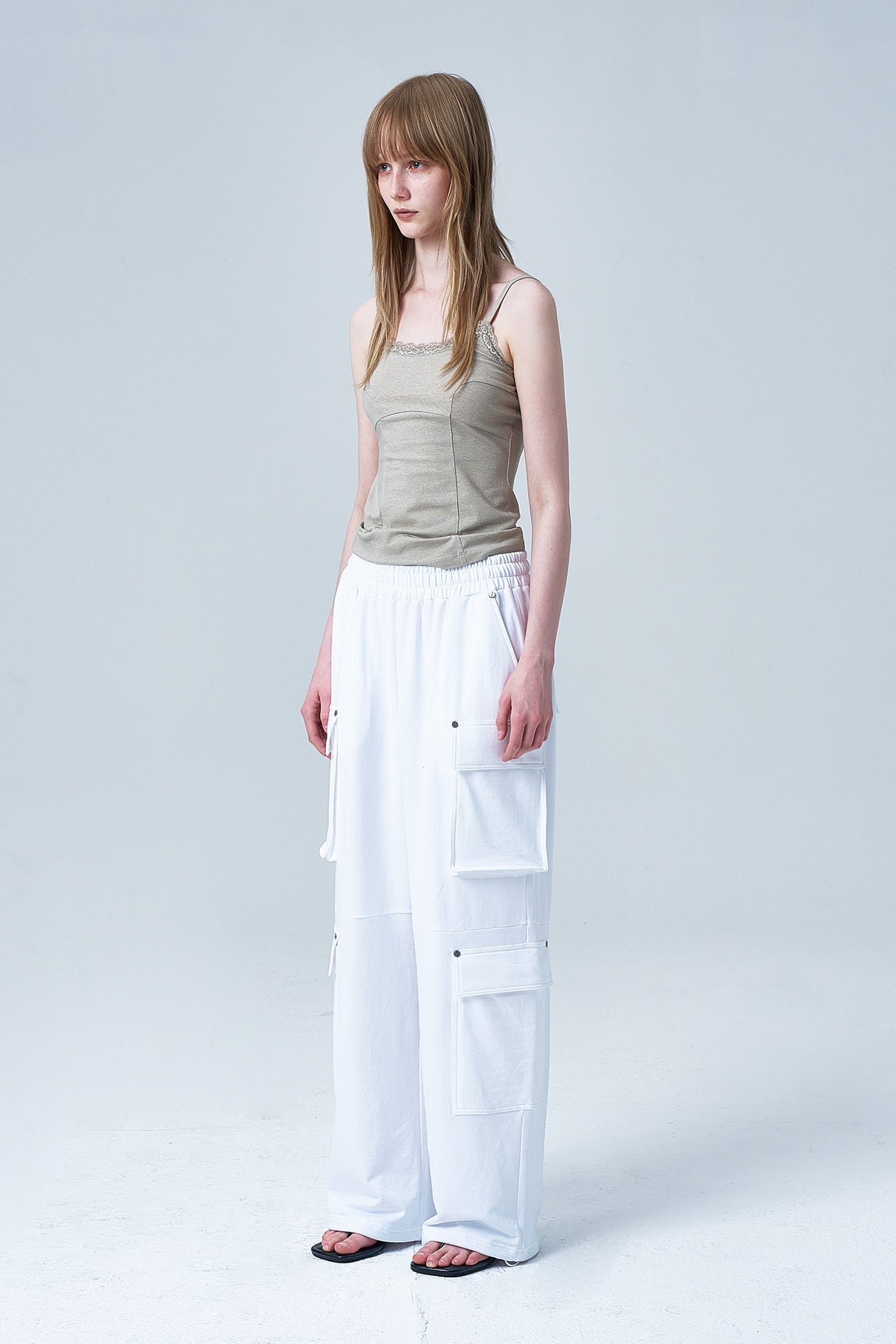 Deinet - Lace Curve Cami Top (Beige) product image 2 | TRAB K-Fashion Australia