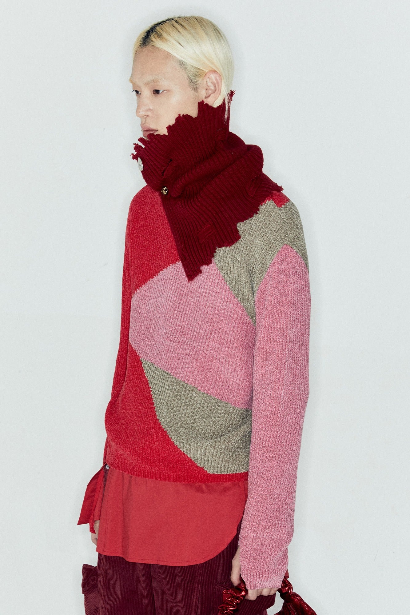 Andersson Bell - Fite Crew-Neck Sweater (Red/Pink) product image 1 | TRAB K-Fashion Australia