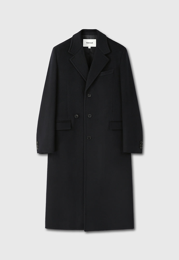 Tonywack - Cashmere Single-Breasted Tailored Wrap Coat (Dark Navy) product image 7 | TRAB K-Fashion Australia