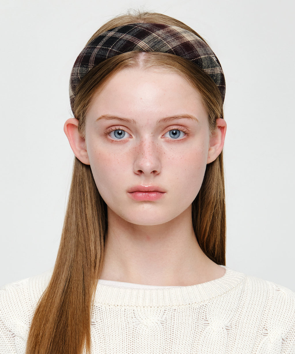 Marithe & Francois Girbaud - Check Hairband (Brown) product image 4 | TRAB K-Fashion Australia