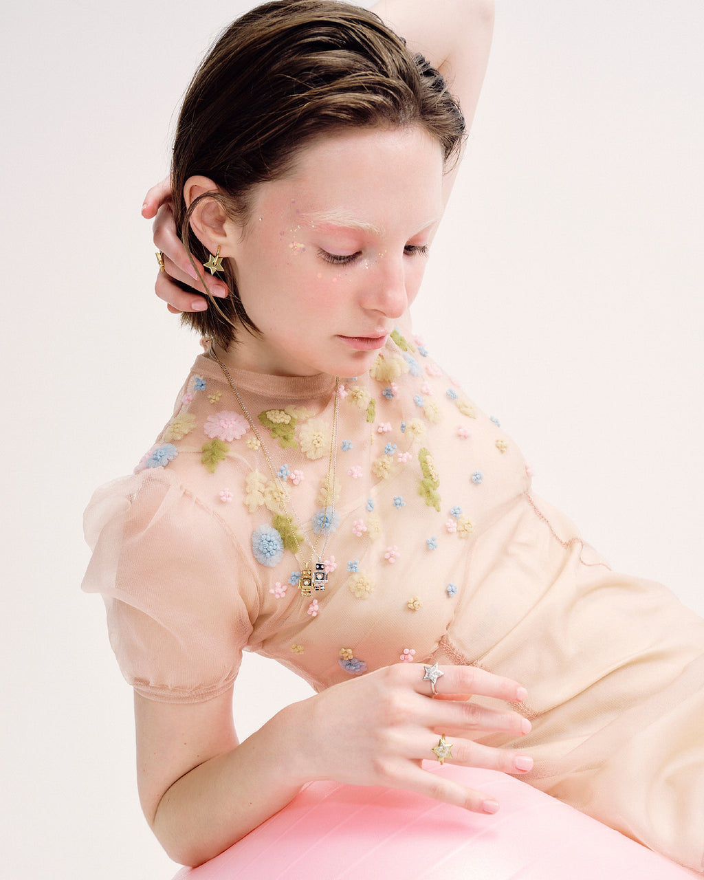 Numbering - Two-way Star Hoop Earrings #7104 product image 3 | TRAB K-Fashion Australia