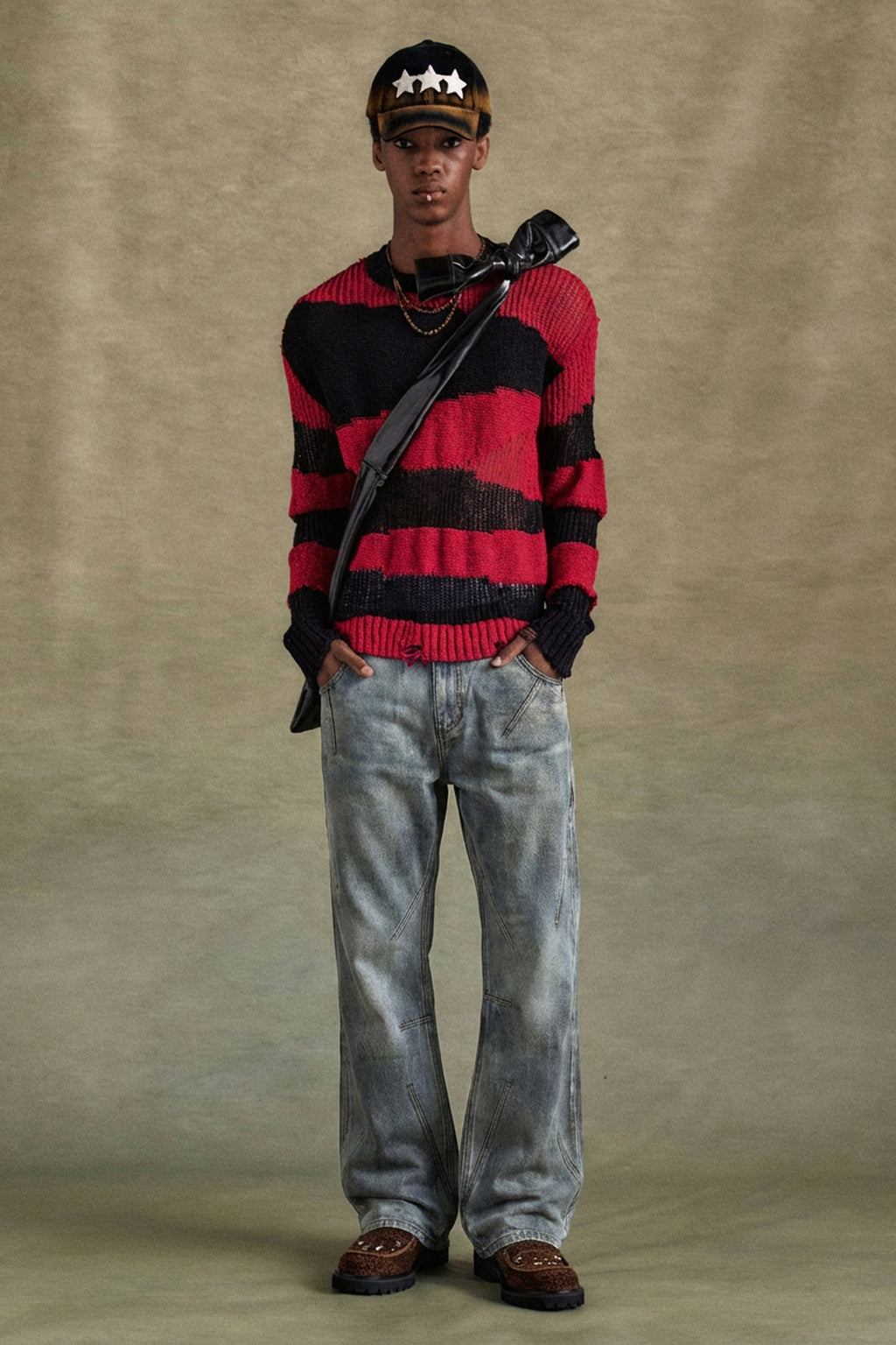 Andersson Bell - Dirty Spray Washed Wide Leg Jeans (L.Blue) product image 3 | TRAB K-Fashion Australia