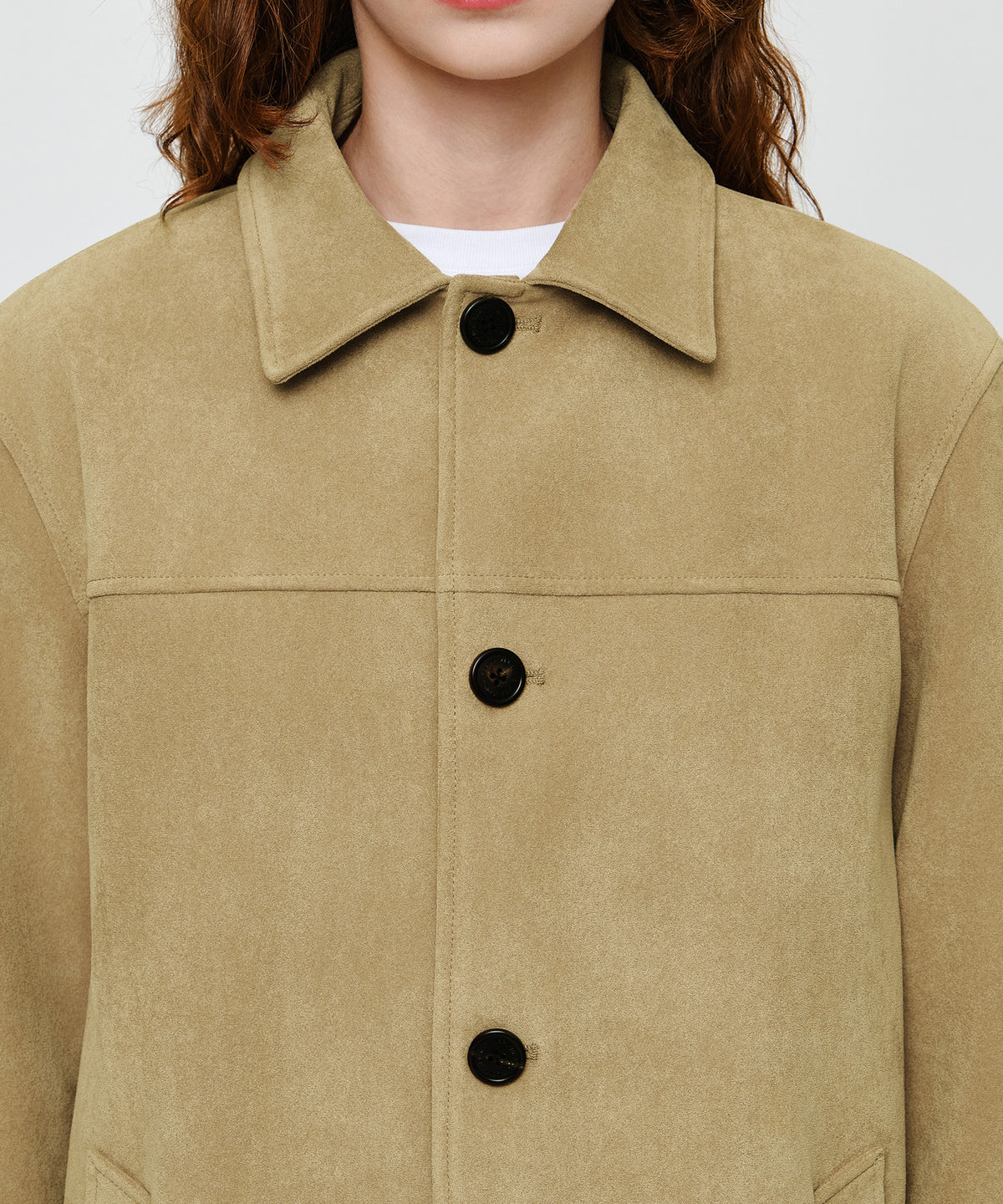 Marithe & Francois Girbaud - Faux Suede Half Jacket (Beige) product image 4 | TRAB K-Fashion Australia