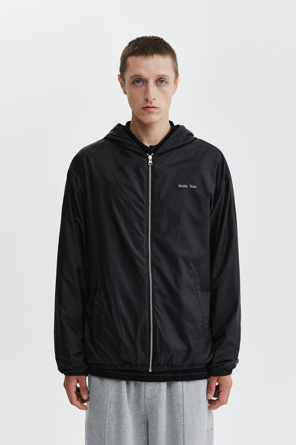 Matin Kim - Double Face Hoody Zip Up (Black) product image 15 | TRAB K-Fashion Australia