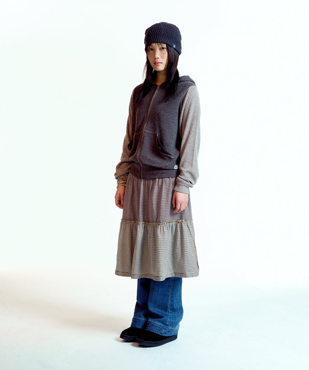Coyseio - Button Pocket Zip-Up Hoodie Cocoa product image 7 | TRAB K-Fashion Australia