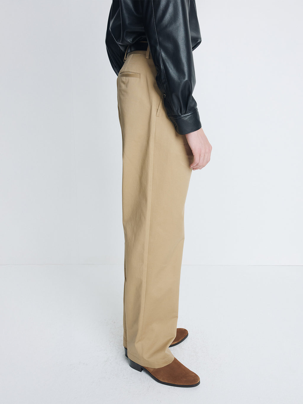 Tonywack - Cotton Drill Pleated Chino Pants (Beige) product image 5 | TRAB K-Fashion Australia