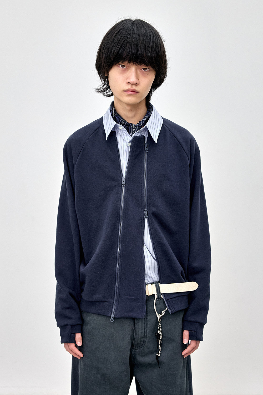 Hatchingroom - Dual Zip Cardigan Dark (Blue) product image 12 | TRAB K-Fashion Australia