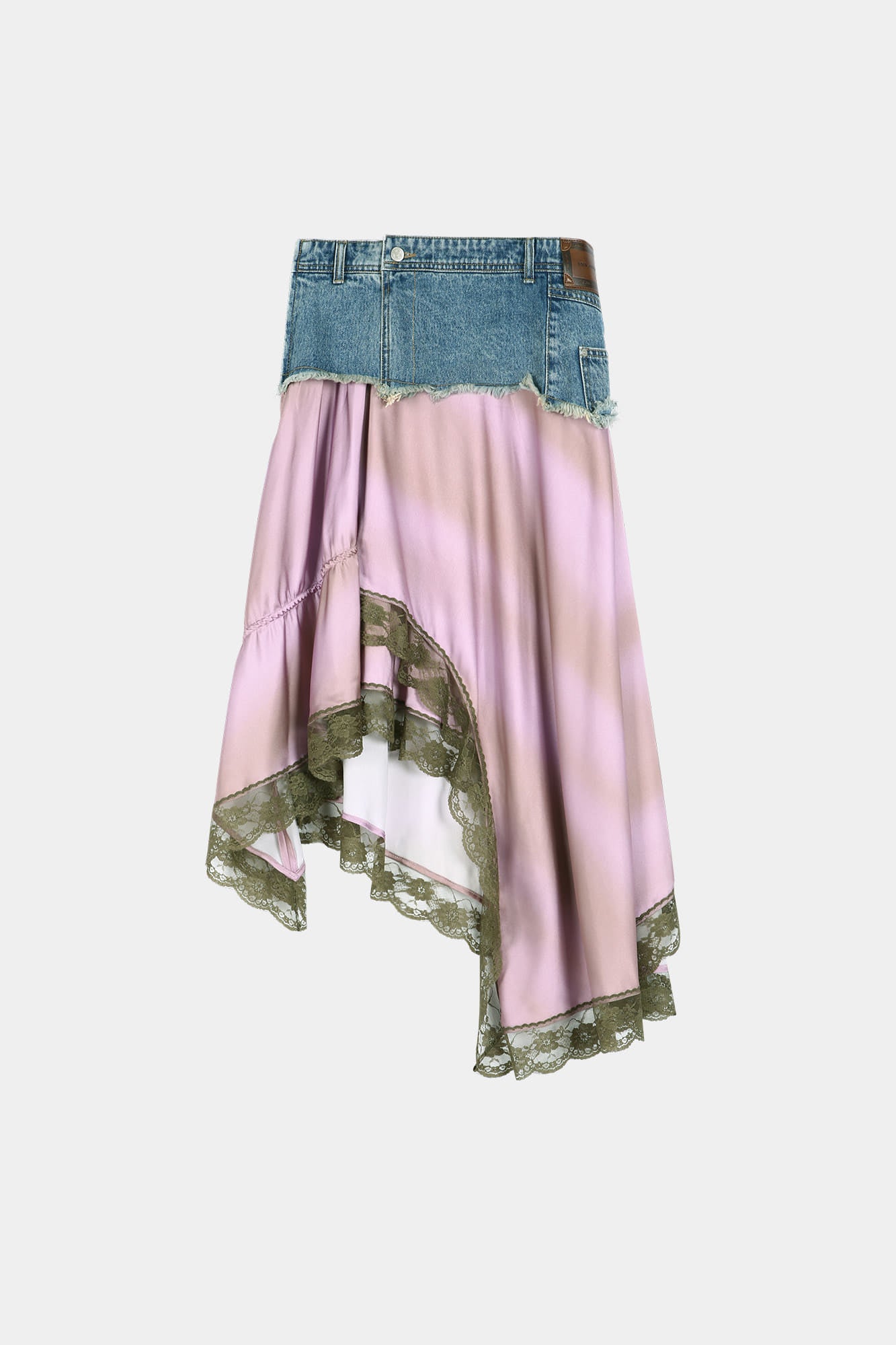 Andersson Bell - Denim Combination Lace Hem Skirt (Denim/Pink) product image 6 | TRAB K-Fashion Australia