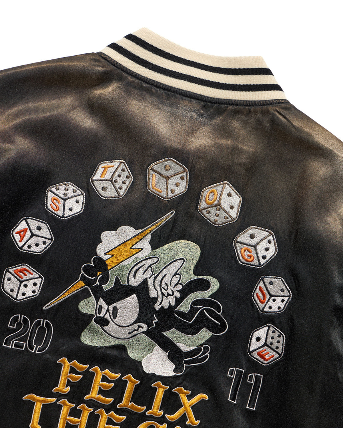 Eastlogue - Felix Embrodiery Bleached Souvenir Jacket (Black) product image 5 | TRAB K-Fashion Australia