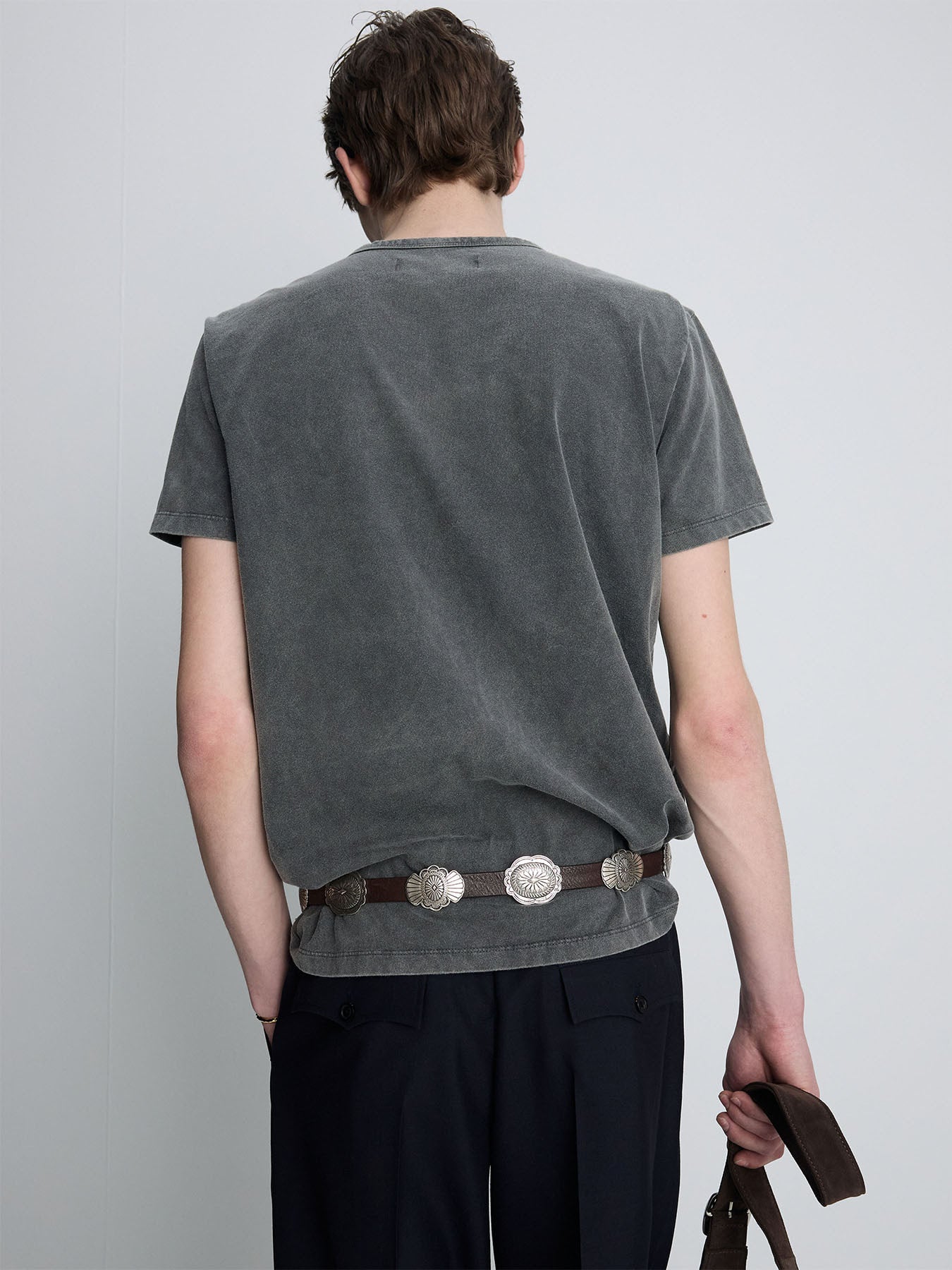 Tonywack - Garment Dyed Henley Neck Top (Charcoal) product image 6 | TRAB K-Fashion Australia