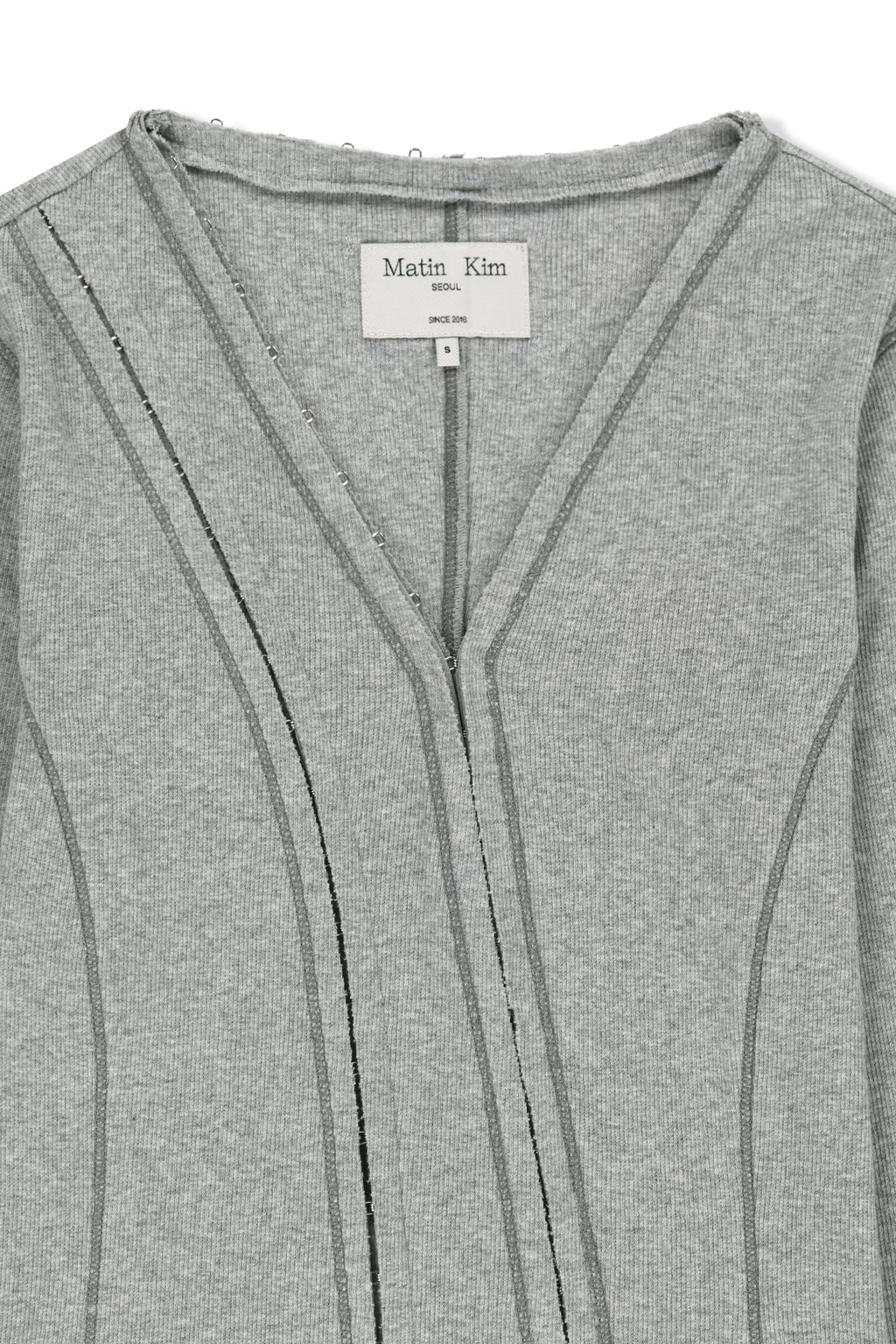 Matin Kim - Multi Styling Hook Detail Slim Top (Grey) product image 3 | TRAB K-Fashion Australia