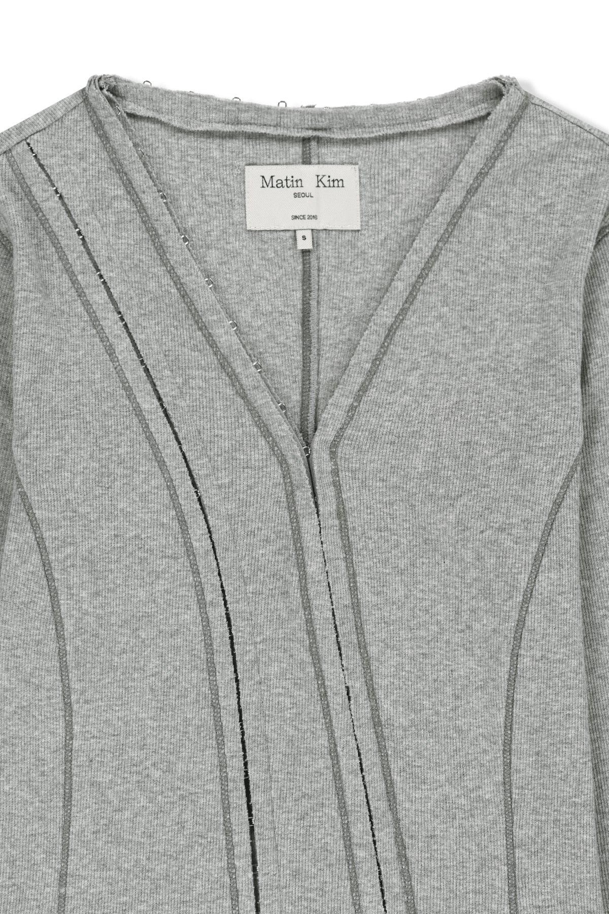 Matin Kim - Multi Styling Hook Detail Slim Top (Grey) product image 3 | TRAB K-Fashion Australia