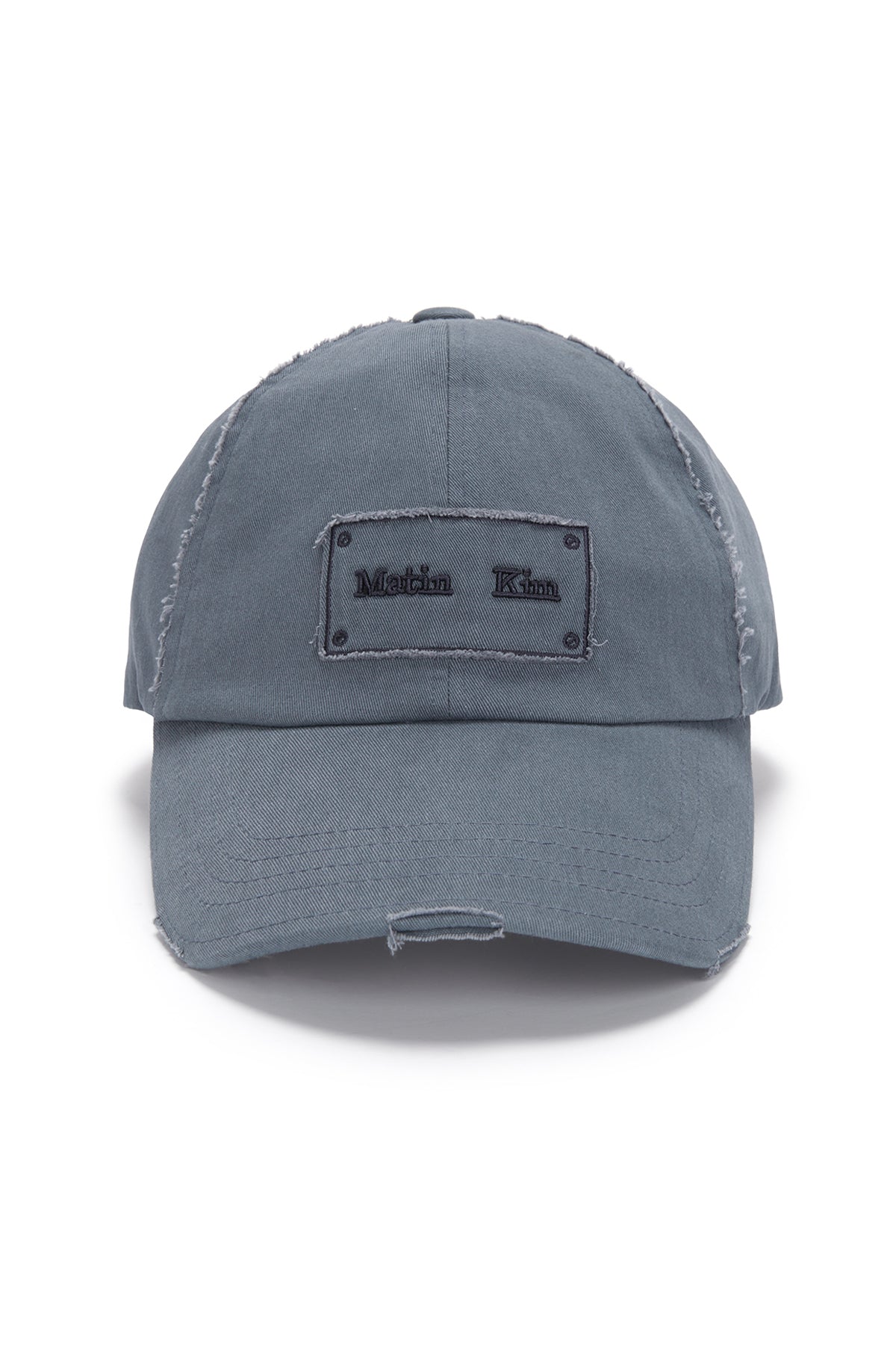 Matin Kim - Square Logo Cutout Ball Cap (Smoke Blue) product image 1 | TRAB K-Fashion Australia