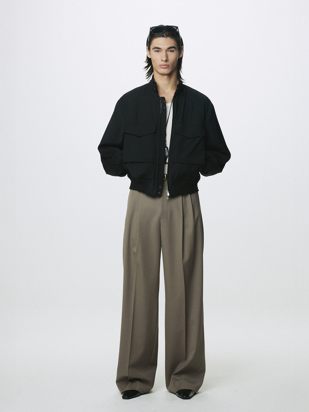 Tonywack - Wool Double Pleats Extra-Wide Trousers (Taupe) product image 6 | TRAB K-Fashion Australia