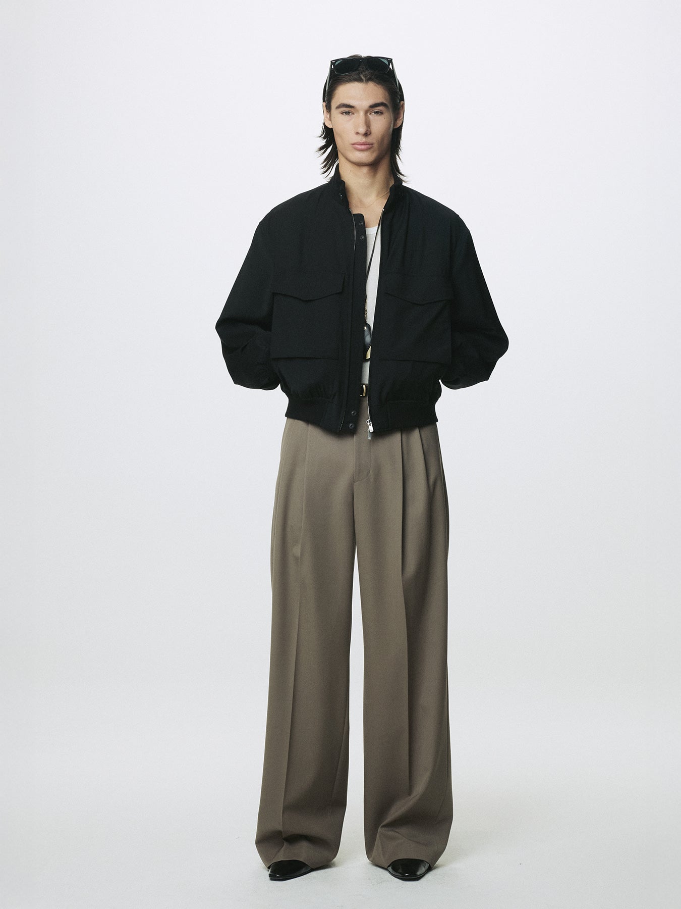 Tonywack - Wool Double Pleats Extra-Wide Trousers (Taupe) product image 6 | TRAB K-Fashion Australia