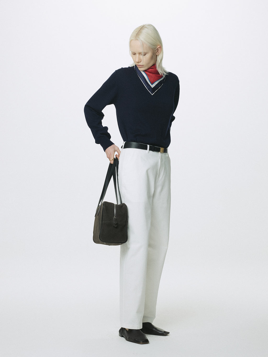 Tonywack - Curved Cotton Chino Pants (White) product image 5 | TRAB K-Fashion Australia