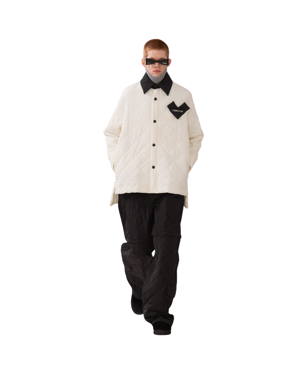 Kimhe Kim - Bi-Color Quilted Jacket (Ivory/Black) product image 1 | TRAB K-Fashion Australia