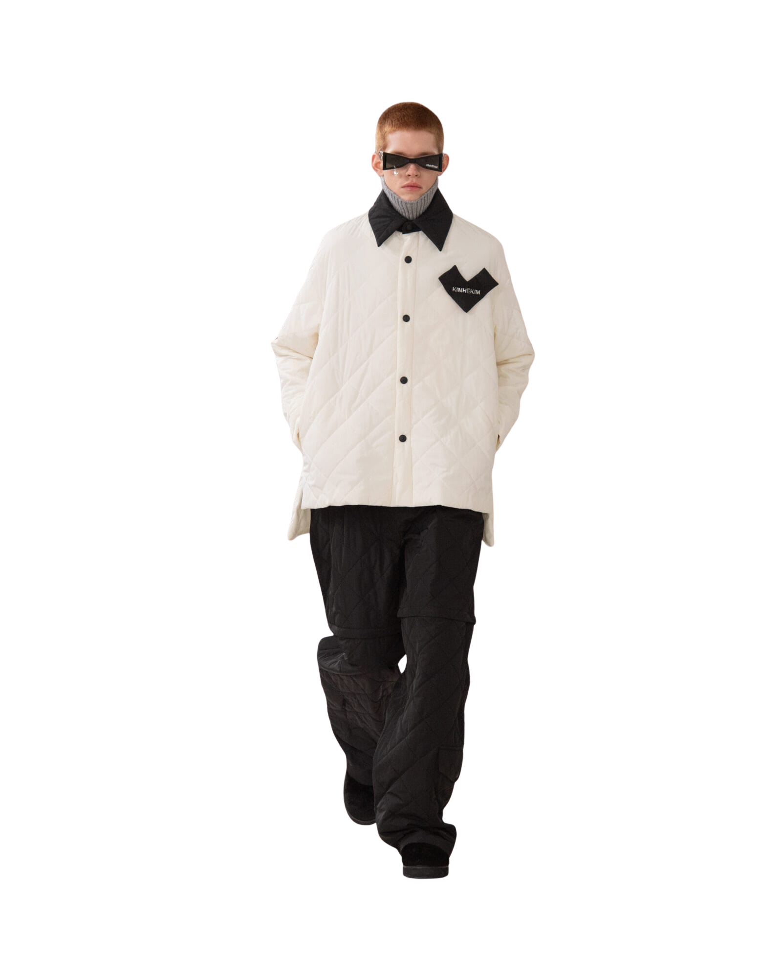 Kimhe Kim - Bi-Color Quilted Jacket (Ivory/Black) product image 1 | TRAB K-Fashion Australia