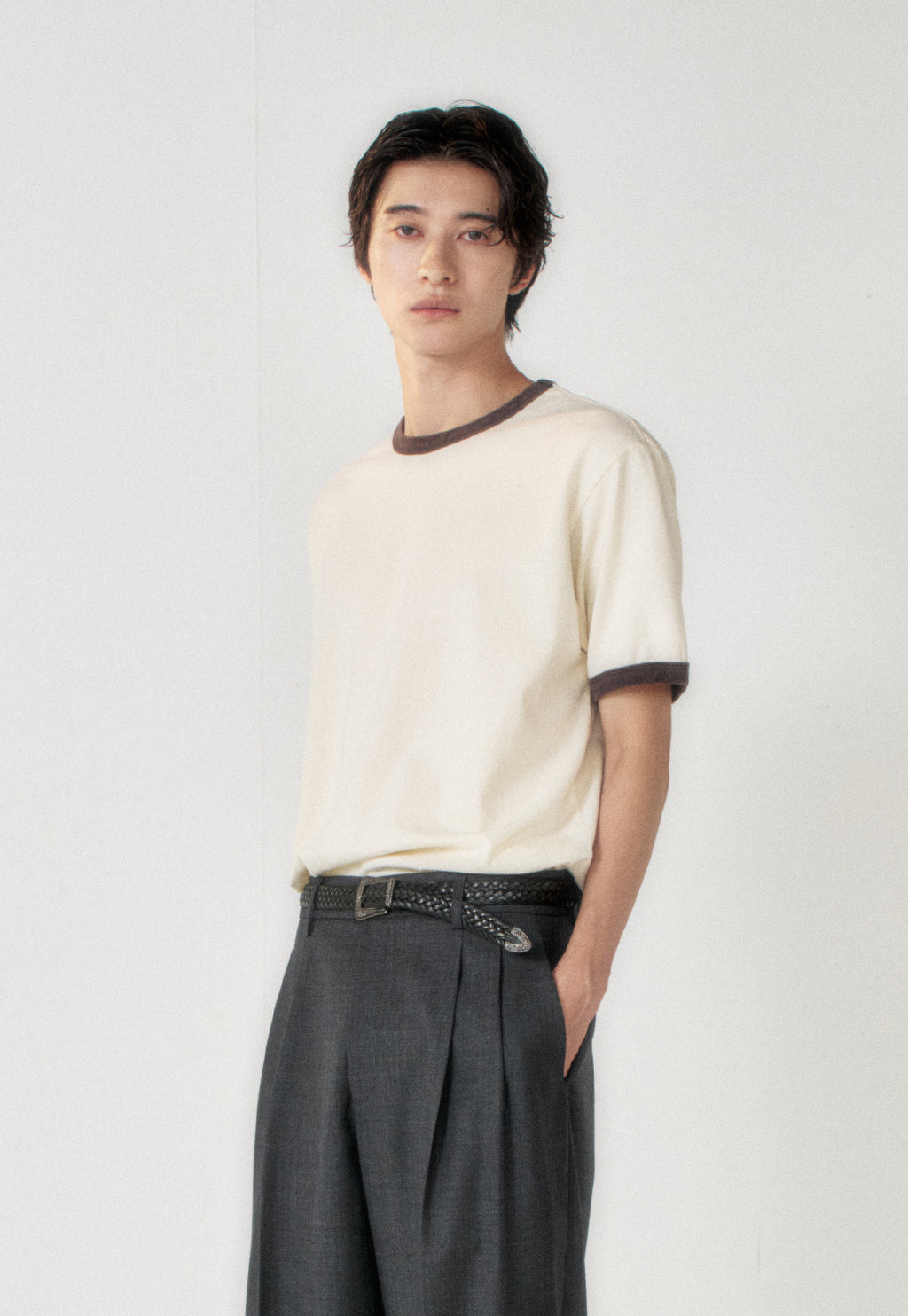 Art if acts - Slub Ringer Tee (Cream/Charcoal) product image 5 | TRAB K-Fashion Australia
