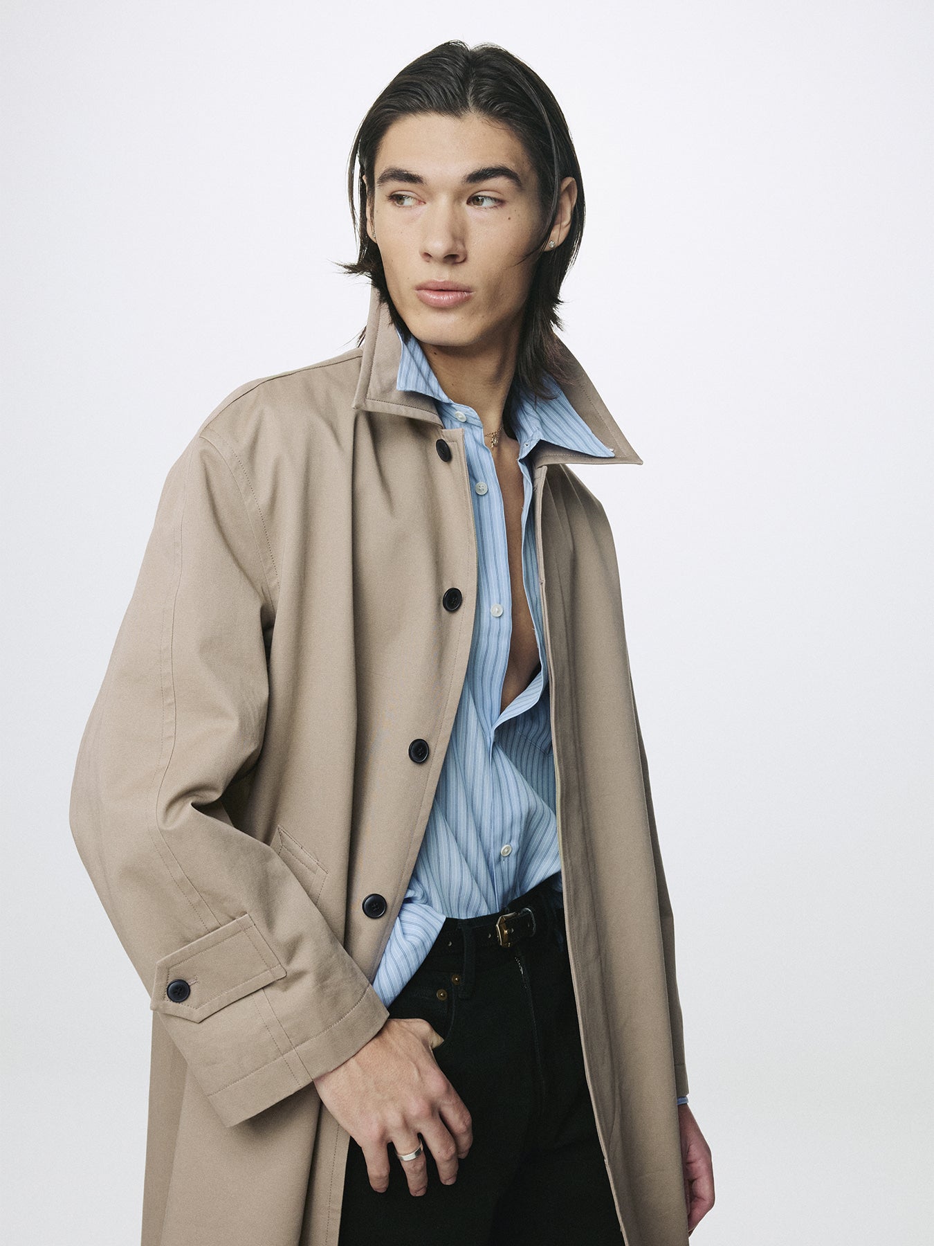 Tonywack - Cotton Drill Single-Breasted Overcoat (Beige) product image 9 | TRAB K-Fashion Australia