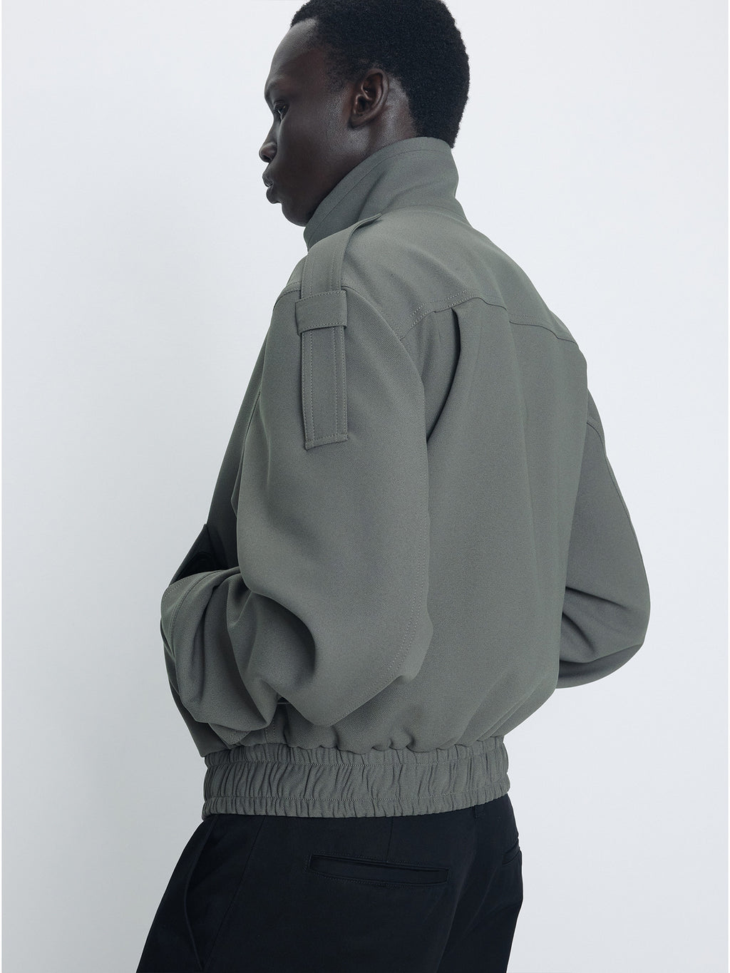 Tonywack - Stand Collar Epaulette Blouson (Ash Olive) product image 6 | TRAB K-Fashion Australia