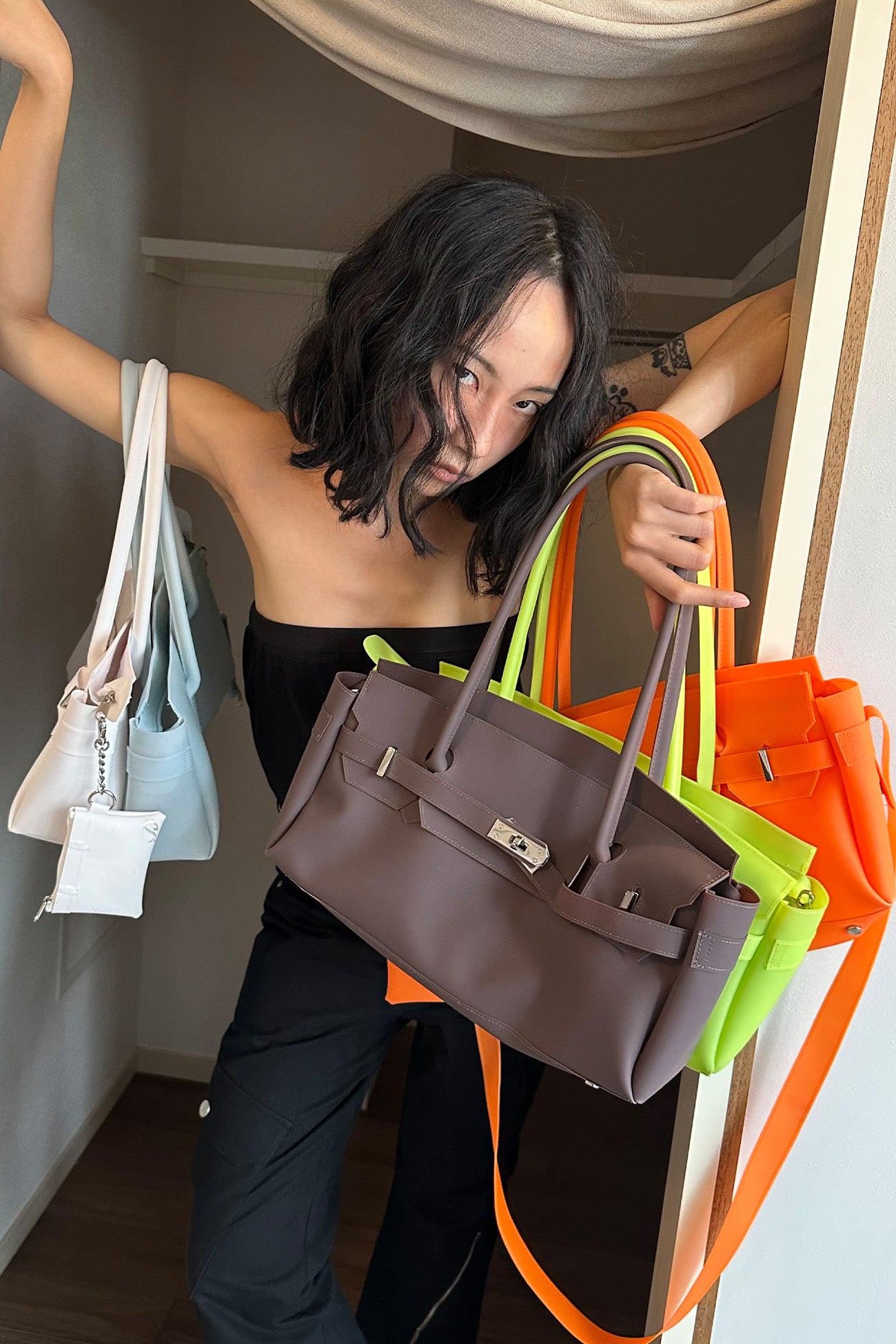 Deinet - [free Card Wallet] Jelly Two-Way Bag (Brown) product image 4 | TRAB K-Fashion Australia