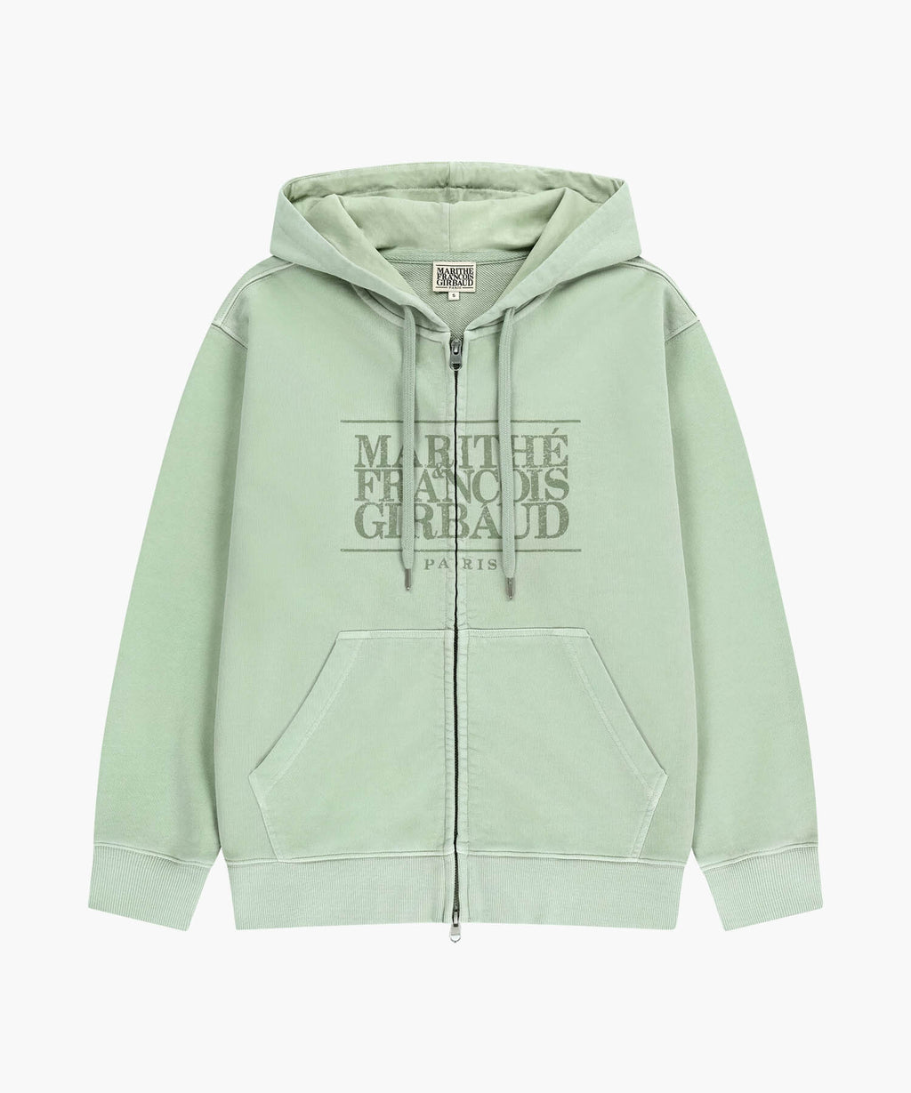 Marithe & Francois Girbaud - Classic Logo Dyeing Hoodie Zipup (Mint) product image 5 | TRAB K-Fashion Australia