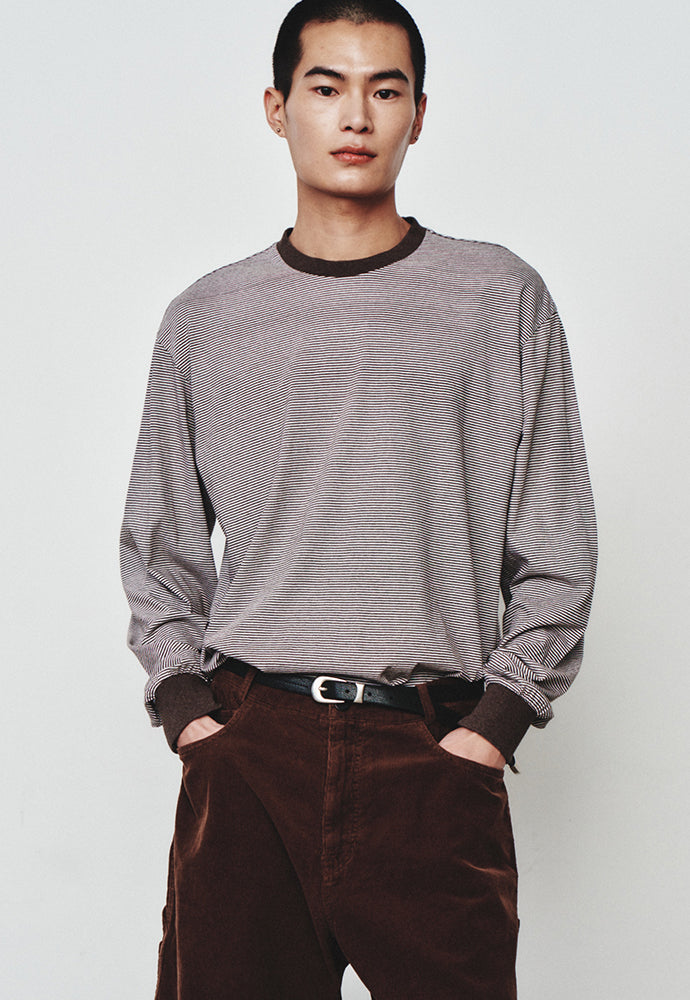 Art if acts - Washed Stripe Long Sleeve (Vintage Brown) product image 6 | TRAB K-Fashion Australia