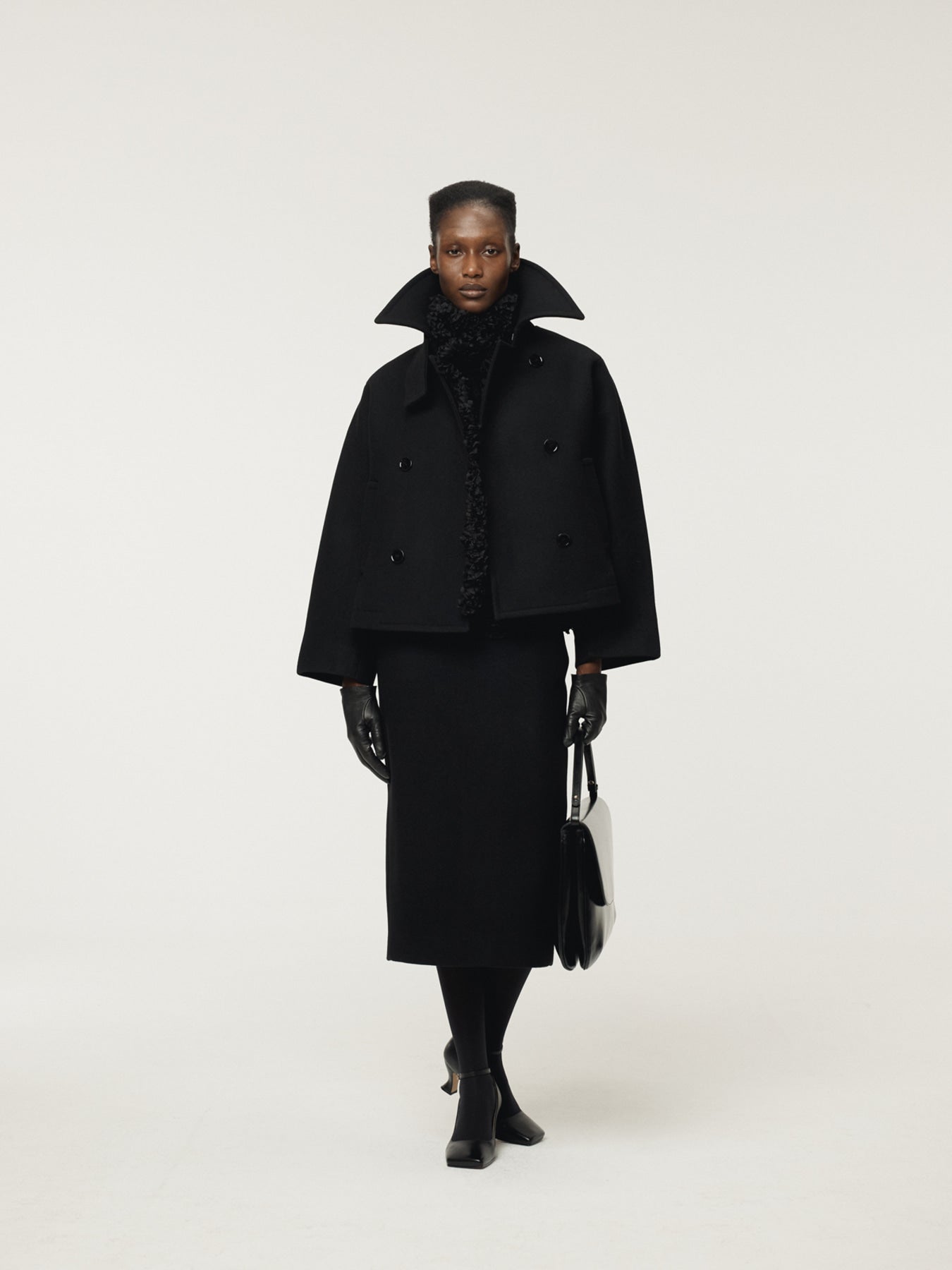 Recto - Primary Wool Short Pea Coat (Black) product image 2 | TRAB K-Fashion Australia