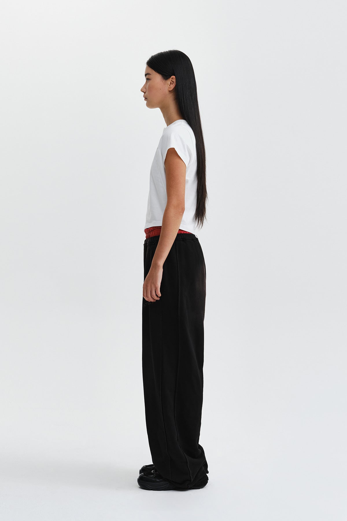 Matin Kim - Curved Cut Slim Top (Ivory) product image 8 | TRAB K-Fashion Australia