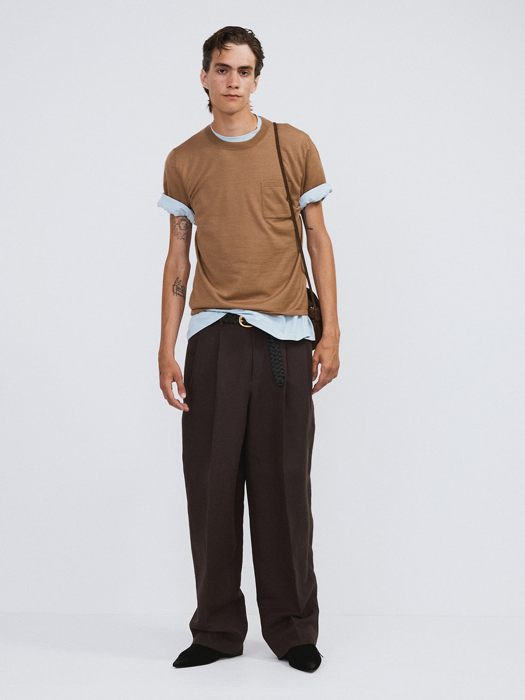 Recto - Linen Blend Pleated Pants (Dark Chocolate) product image 3 | TRAB K-Fashion Australia