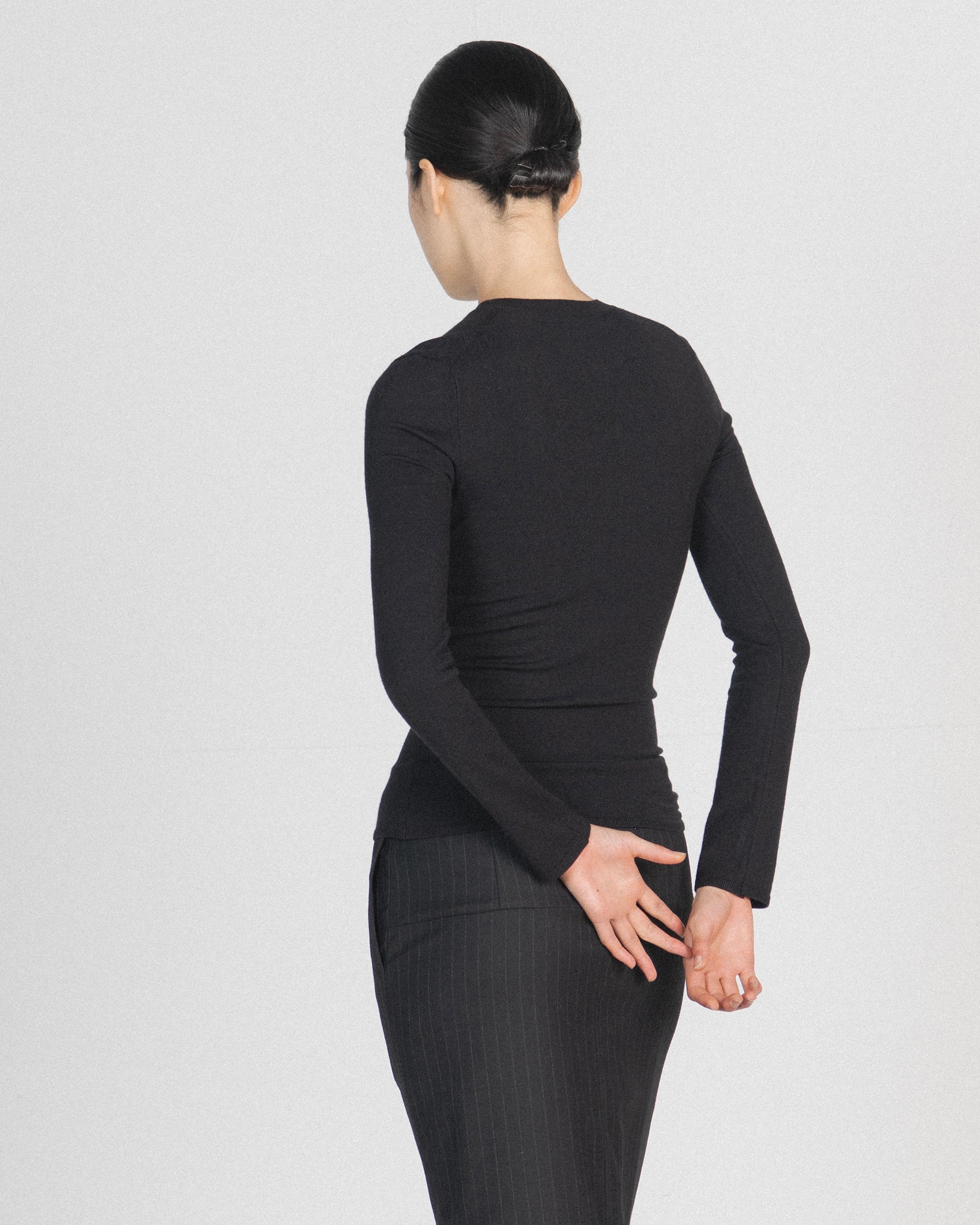 Brownyard - Slim Round Cardigan (Black) product image 2 | TRAB K-Fashion Australia