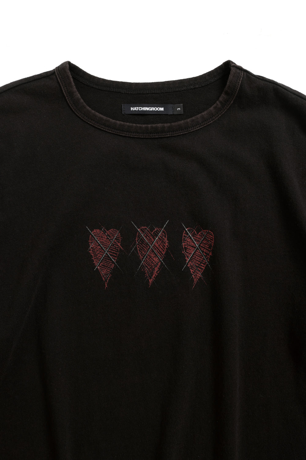 Hatchingroom - VTG Cartoon Heart Tee Long Washed (Black) product image 2 | TRAB K-Fashion Australia